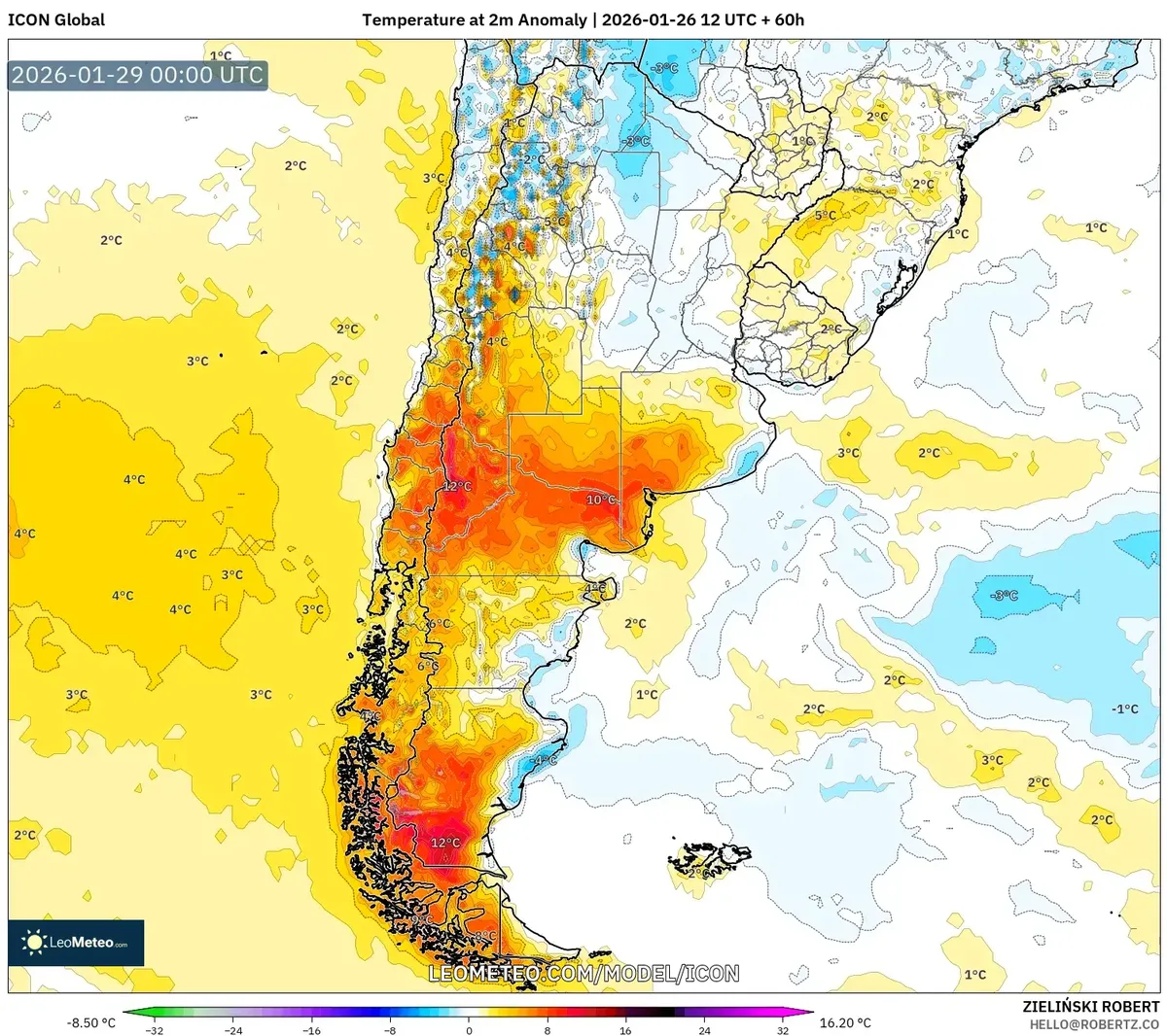 Calor extremo en el centro de Argentina el 28 de enero de 2026