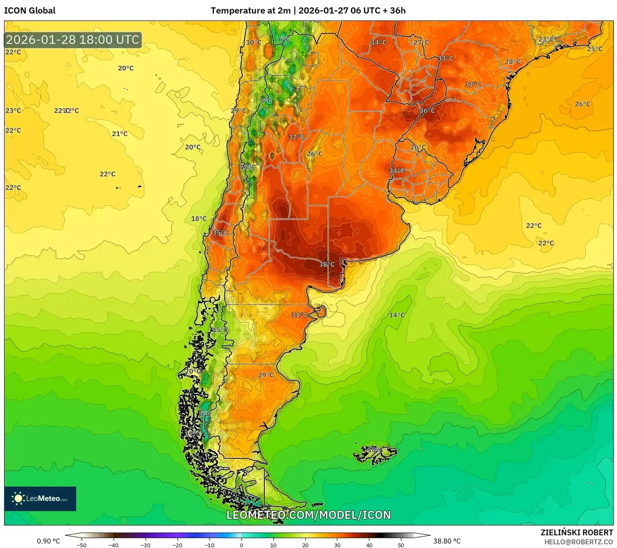 Temperatura máxima en Rosario el 28 de enero de 2026