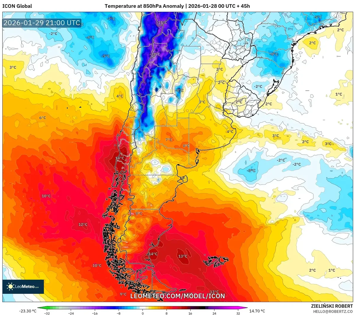 Calor extremo sobre el centro de Argentina el 29 de enero de 2026