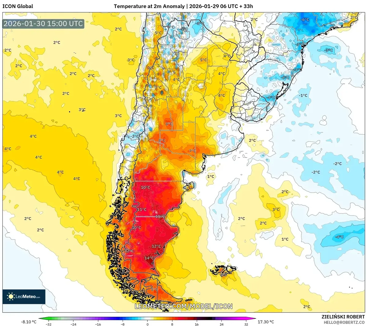 Calor extremo en el centro de Argentina el 30 de enero de 2026