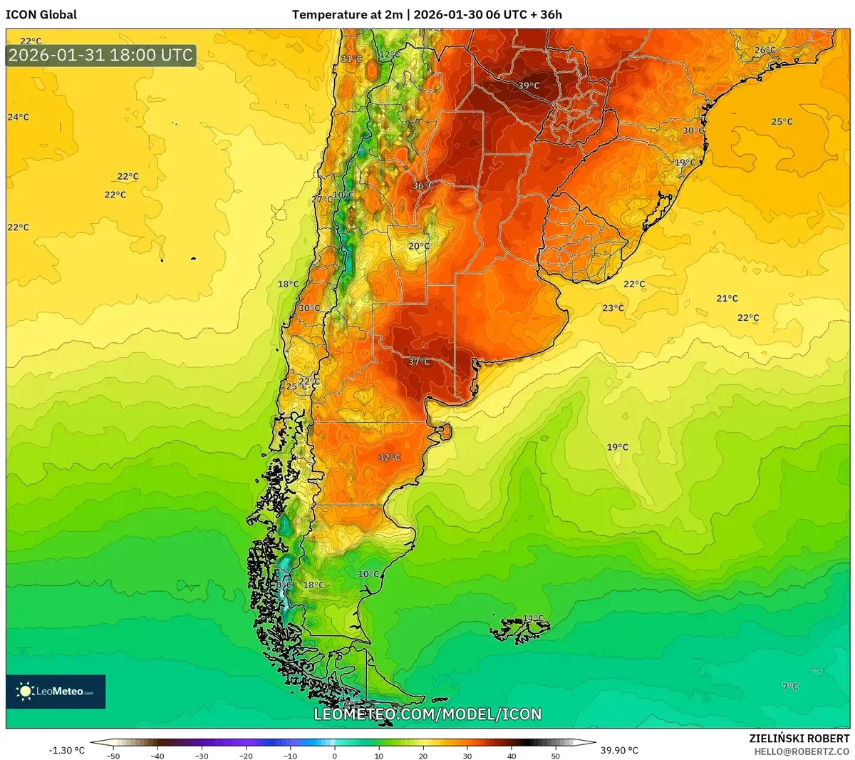 Calor máximo en Córdoba el 31 de enero de 2026