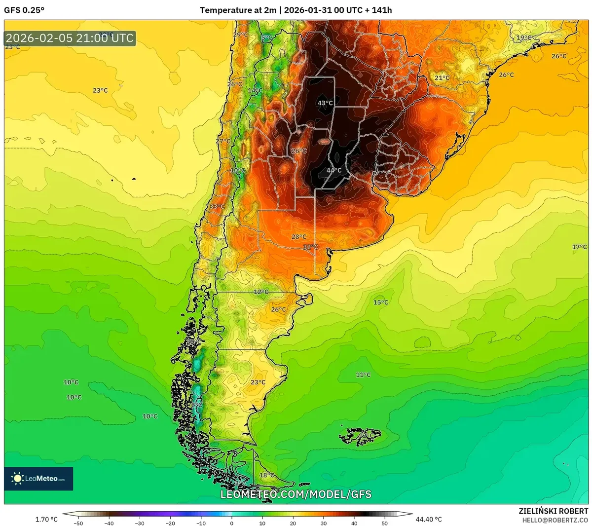 Pico de calor el 5 de febrero de 2026