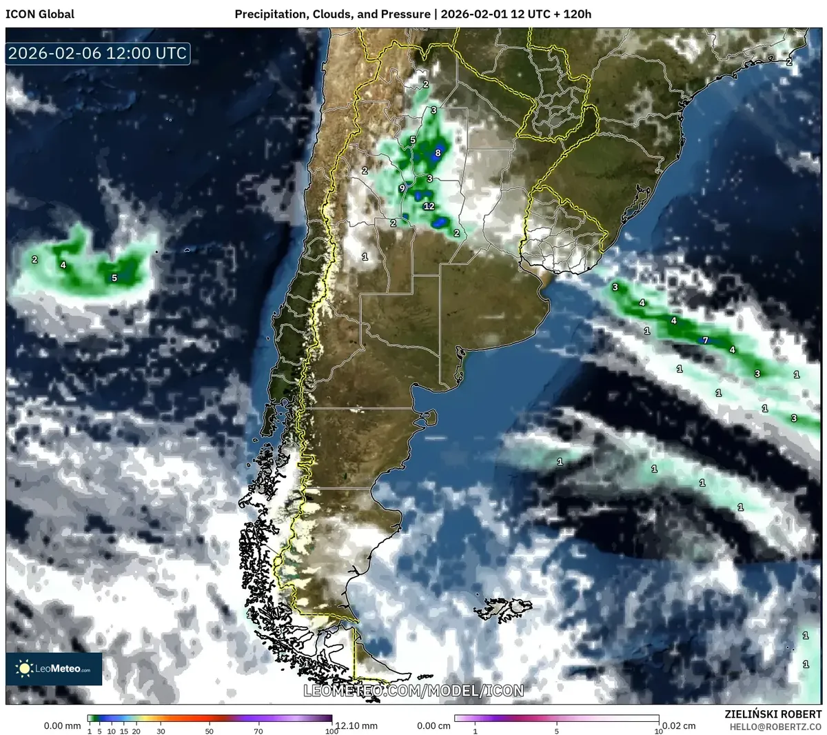 Chaparrones matinales en el este de Argentina, 6 de febrero de 2026