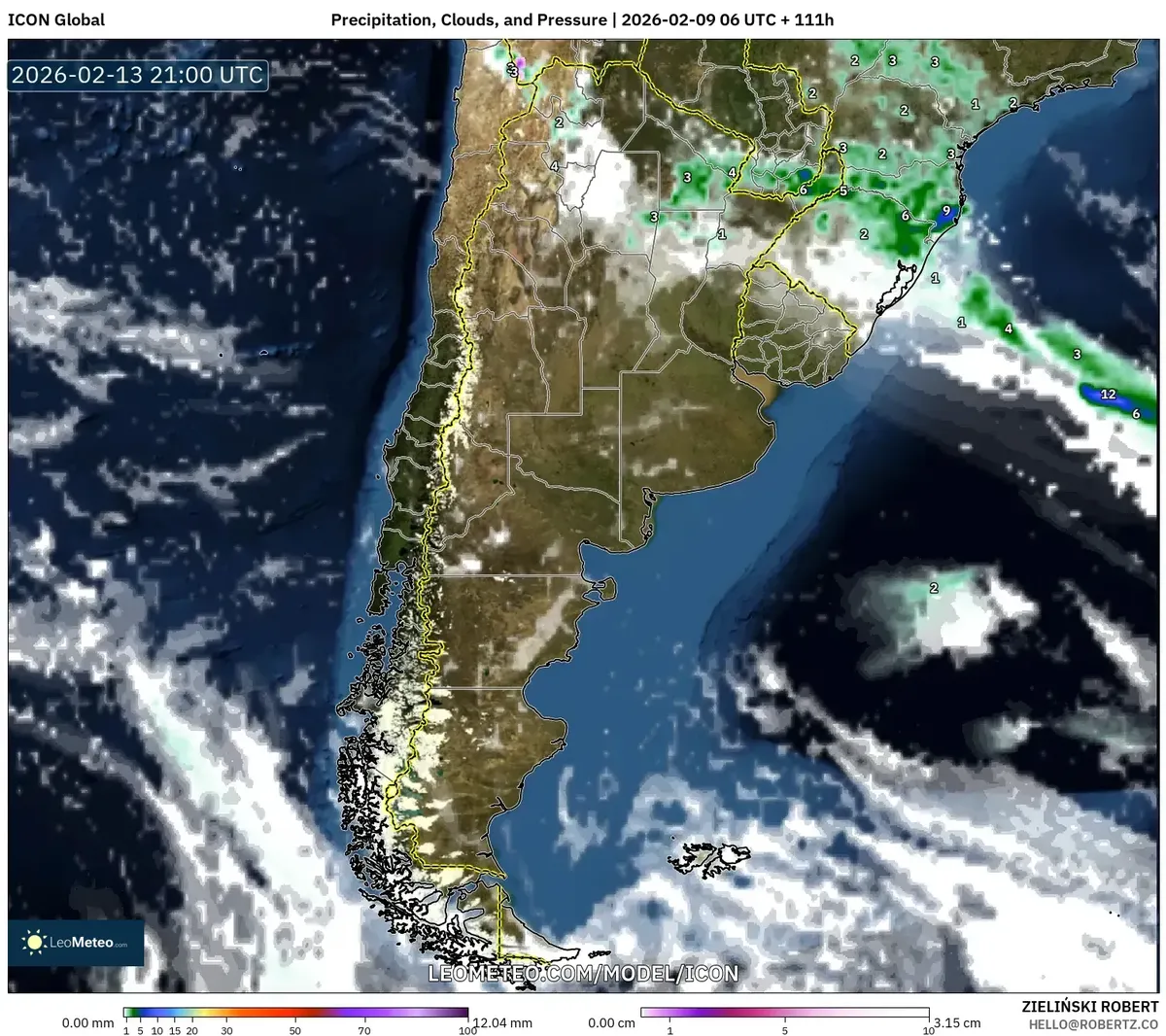 Chaparrones intensos en el noroeste argentino el 13 de febrero de 2026