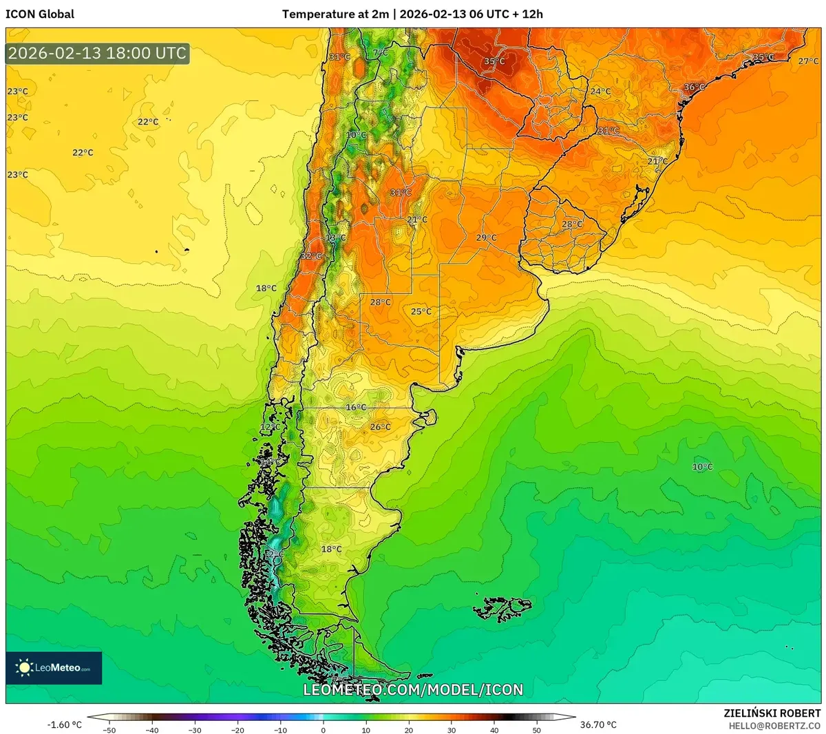 Tardes excepcionalmente cálidas el 13 de febrero de 2026 (ICON)