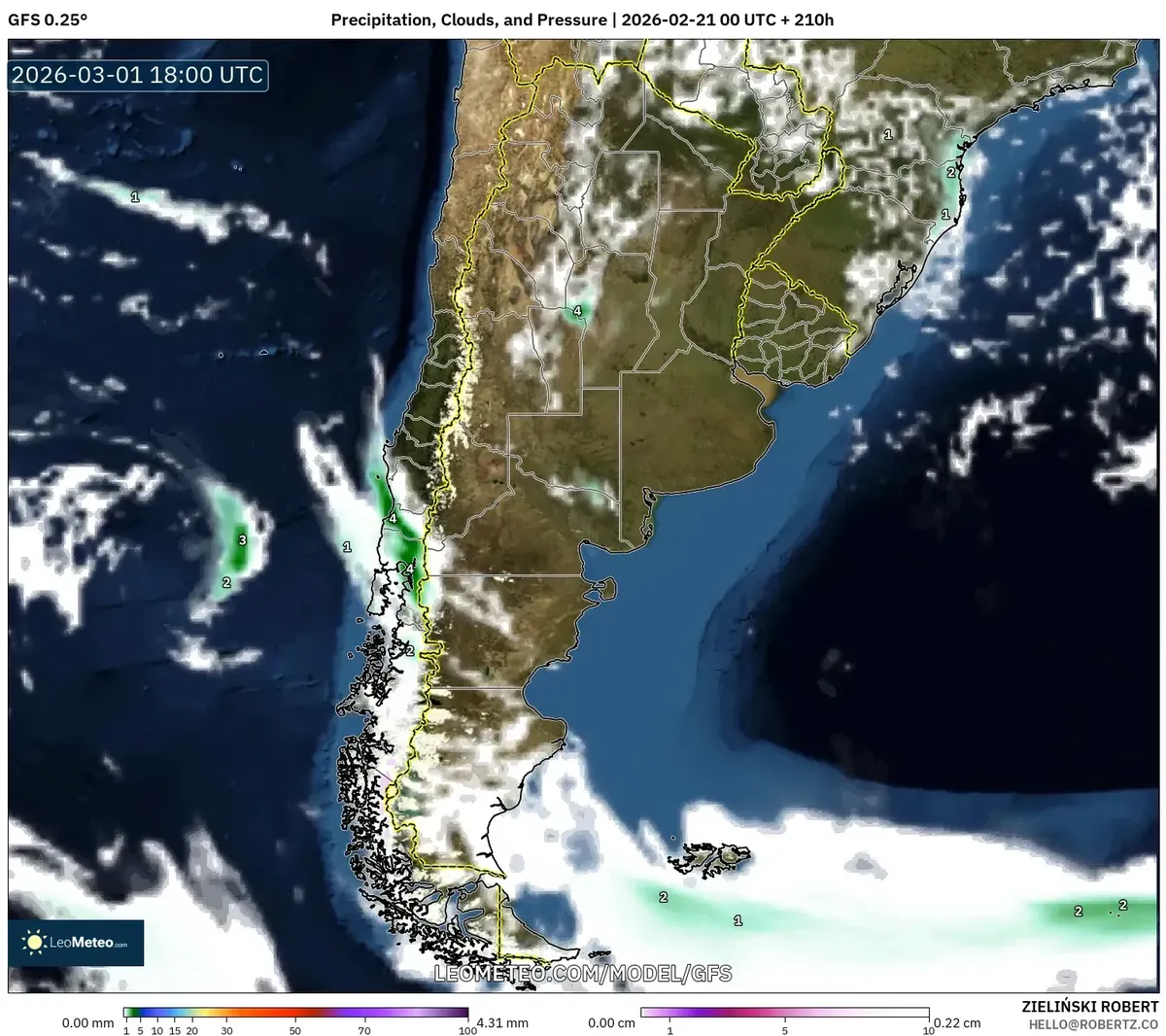 Se esperan lluvias significativas en la región de Mendoza el 1 de marzo de 2026