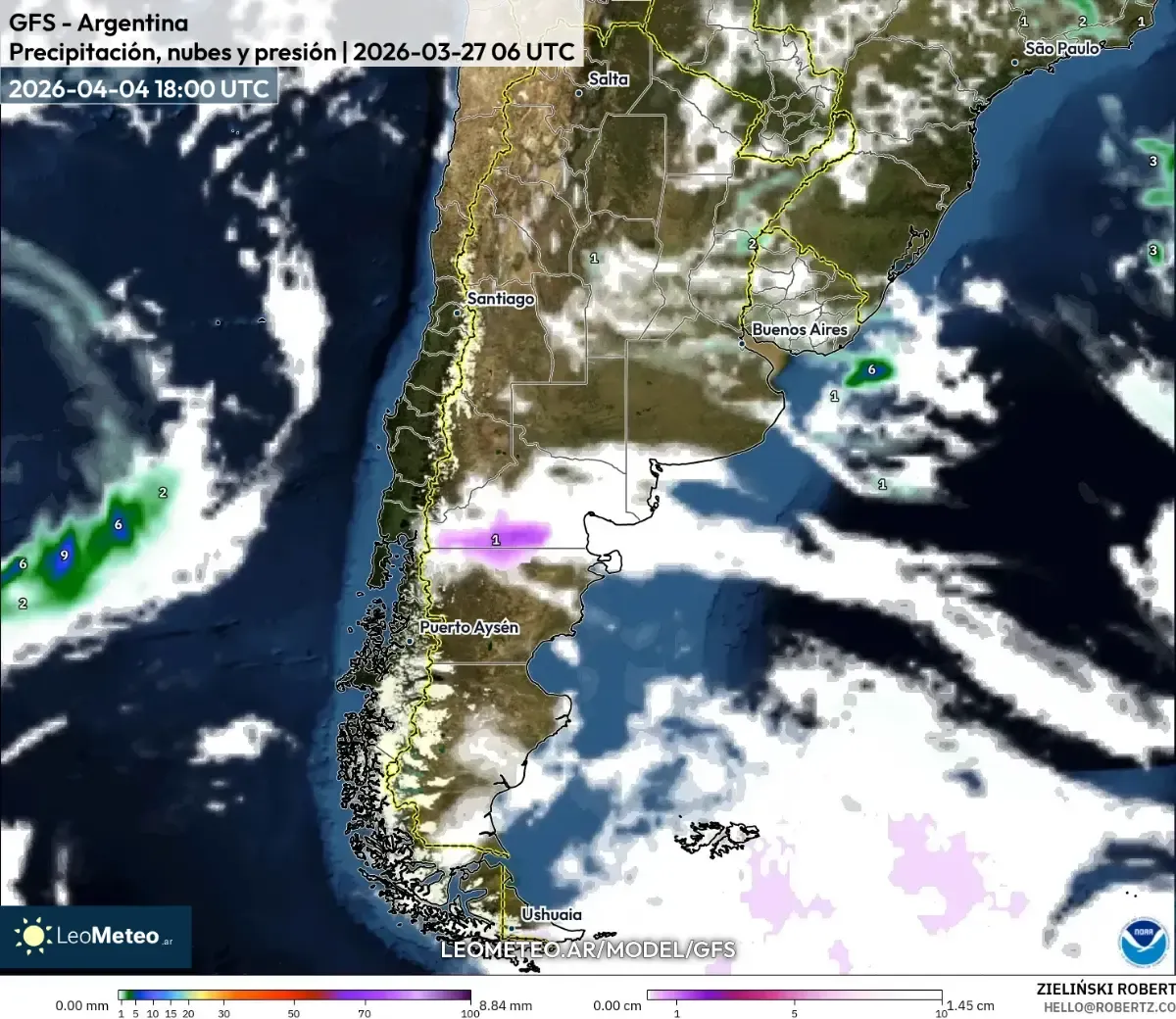 Lluvias intensas sobre la región de La Plata el 4 de abril de 2026 (ICON)
