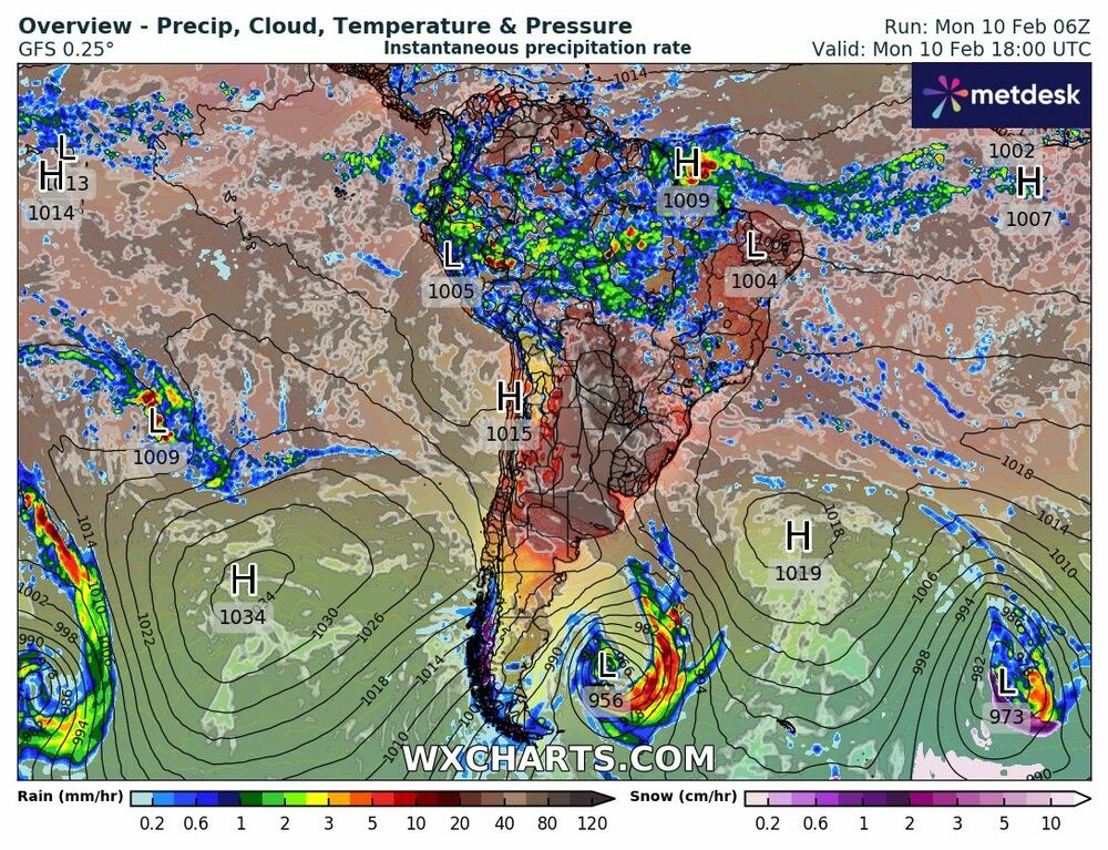 Mapa de lluvias en la Patagonia: Precipitaciones y zonas afectadas