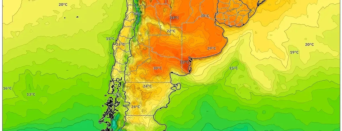 Calor intenso y condiciones secas el 6 de enero de 2026 – Marcado gradiente térmico de sur a norte