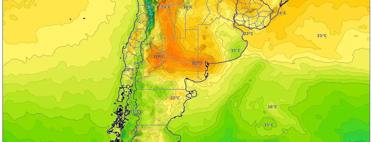 29 de enero de 2026 – Ola de calor abrasadora: picos de 40 °C en Rosario, cielos despejados cubren el centro de Argentina