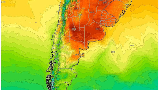 Próxima semana: 2-8 de febrero de 2026 Ola de calor abrasadora: picos de 44°C en la pampa, chaparrones aislados en el noroeste