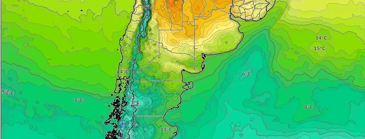 Ráfagas de viento de hasta 48 km/h en gran parte de Argentina. Nieve y lluvia en las montañas del sur. San Miguel de Tucumán y Salta llegan a 33 °C.