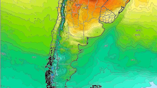Ráfagas de viento de hasta 48 km/h en gran parte de Argentina. Nieve y lluvia en las montañas del sur. San Miguel de Tucumán y Salta llegan a 33 °C.