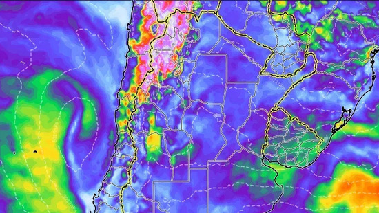 Va a caer 137 mm de lluvia en un solo día. Las ráfagas van a llegar a 113 km/h. Las mínimas nocturnas van a bajar a -18 °C.